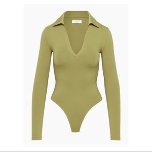 NWT Aritzia Babaton Contour Polo Longsleeve Bodysuit